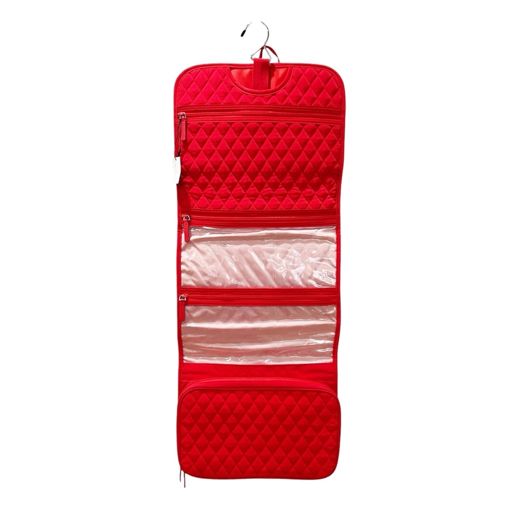 *SOLD*NWT Vera Bradley Red Quilted Hanging Organizer Travel Toiletries Vacation